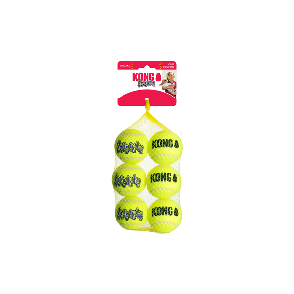 KONG AIRDOG SQUEAKER BALLS MEDIUM 6-PACK (AST22)