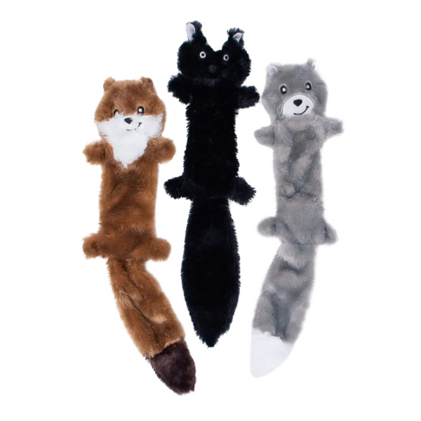 ZIPPYPAWS SKINNY PELTZ 3-PACK LARGE WEASEL SKUNK WOLF