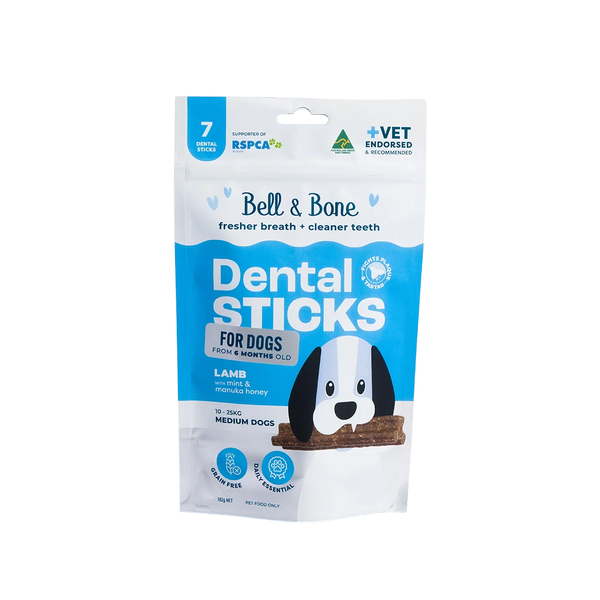 BELL & BONE DOG DENTAL STICKS LAMB MINT & MANUKA HONEY MED