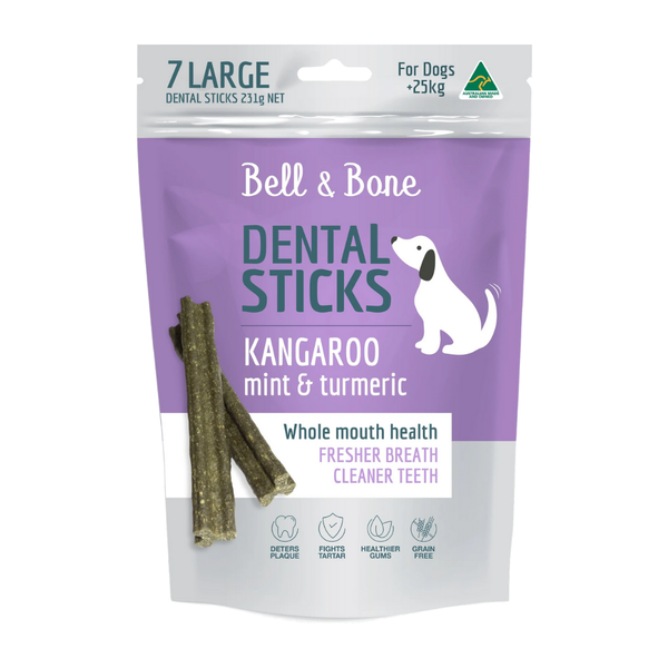 Bell Bone Dog Dental Sticks Roo Mint & Turmeric LG