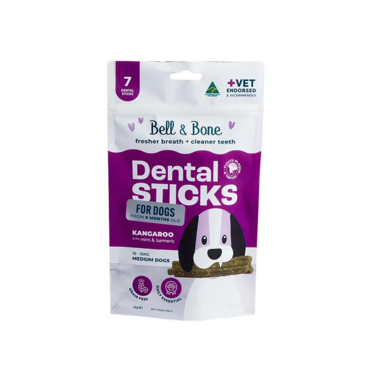 Bell Bone Dog Dental Sticks Roo Mint & Turmeric Med
