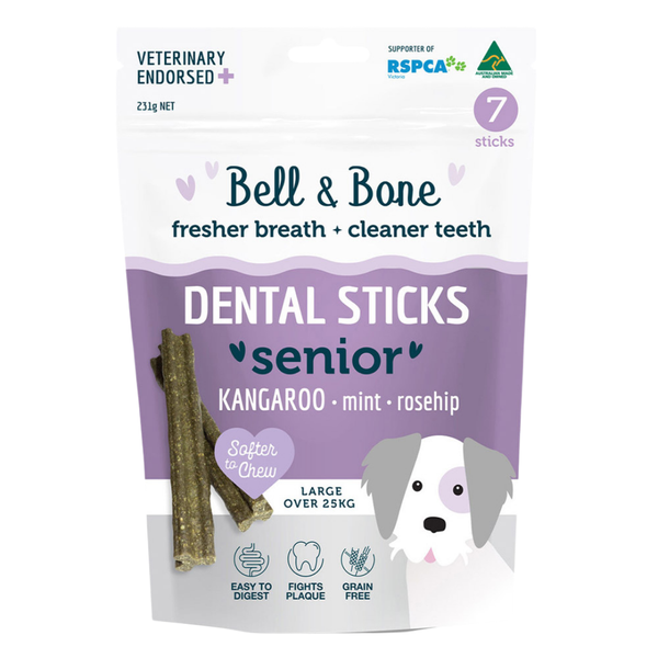 Bell Bone Senior Dental Sticks Roo Mint Rosehip LG
