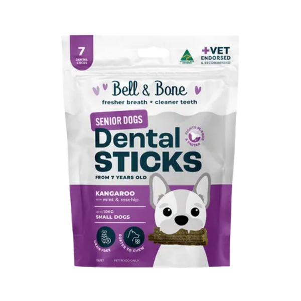 Bell & Bone Senior Dental Sticks Roo Mint Rosehip SM