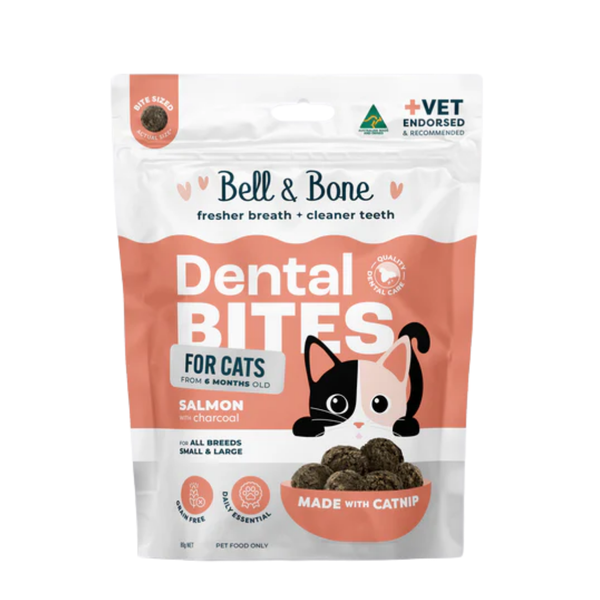 Bell & Bone Cat Dental Bites Salmon Charcoal 80g