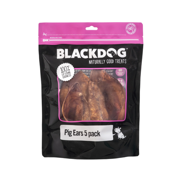 Black Dog Pig Ears 5pk