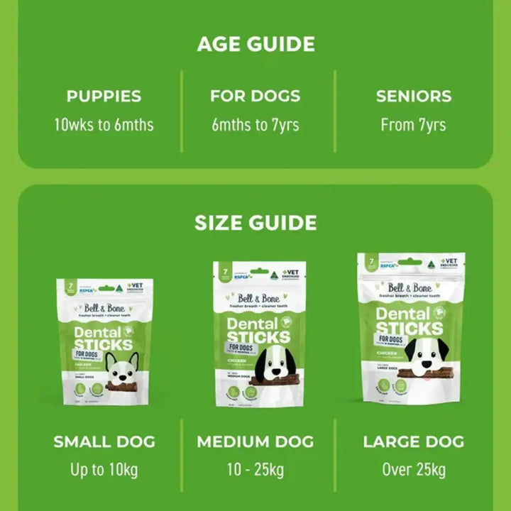 Bell & Bone Dog Dental Sticks Chicken Mint & Seaweed LG 