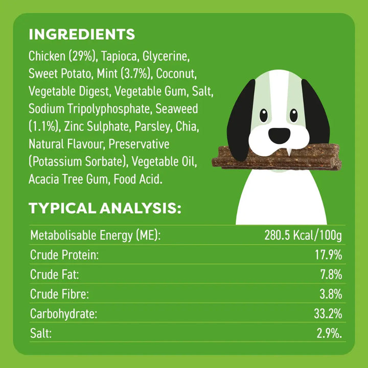 Bell & Bone Dog Dental Sticks Chicken Mint & Seaweed Medium 2