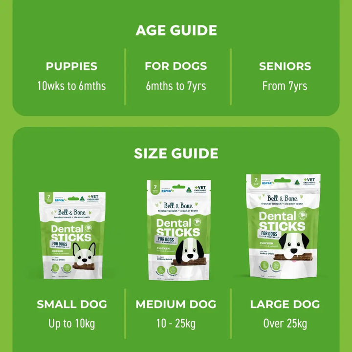 Bell & Bone Dog Dental Sticks Chicken Mint & Seaweed Medium