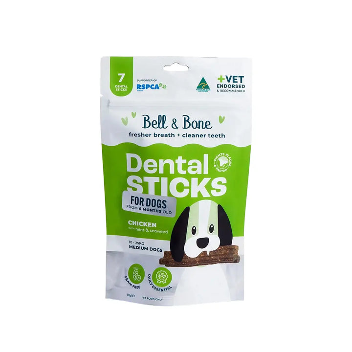Bell & Bone Dog Dental Sticks Chicken Mint & Seaweed Small