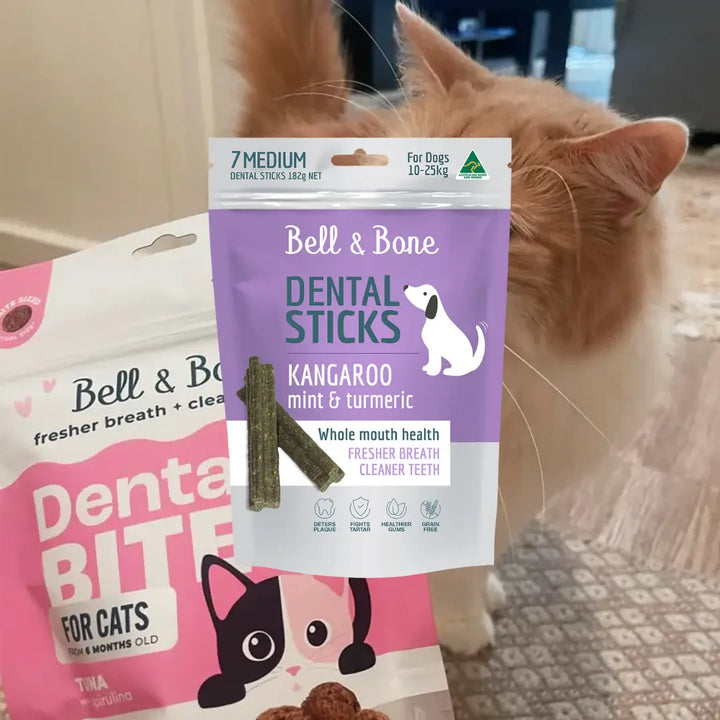 Bell & Bone Dog Dental Sticks Roo Mint & Turmeric Med 