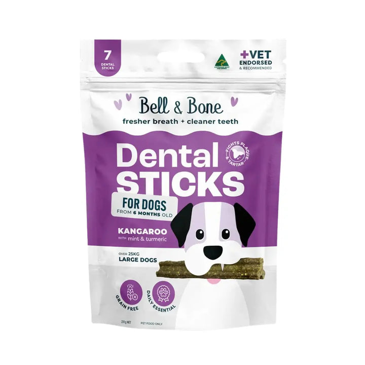 Bell & Bone Dog Dental Sticks Roo Mint & Turmeric