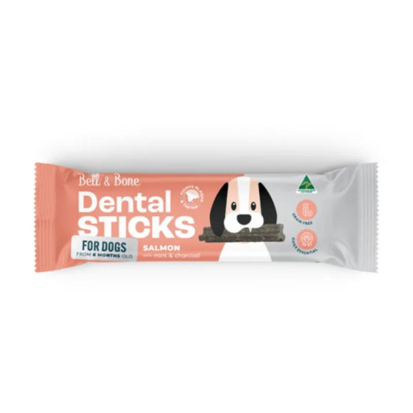 Bell & Bone Dog Dental Sticks Salmon Mint Charcoal 44pk om44