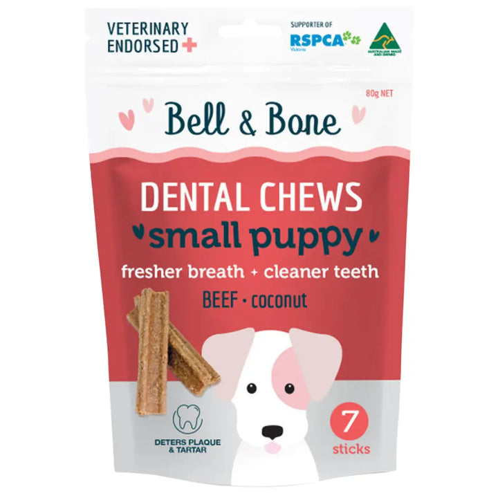 Bell & Bone Puppy Dental Chews Beef & Coconut SM
