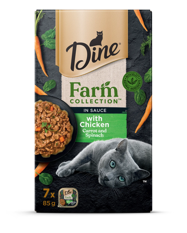 DINE FARM COLLECTION CHICKEN CARROT SPINACH 85G 7PK