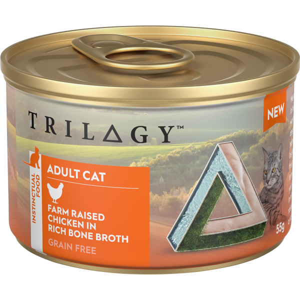 TRILOGY ADULT CHICKEN IN BONE BROTH 85G 24PK (OM24)