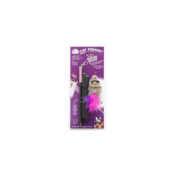 CAT LURES CAT FISHIN ROD TEASER - FEATHER MOUSE