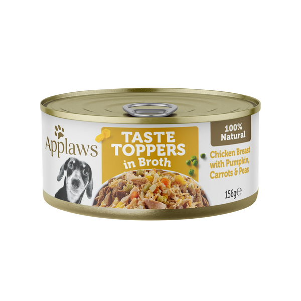 APPLAWS DOG TASTE TOPPERS CHKN VEG IN BROTH 156G 16PK(OM16)
