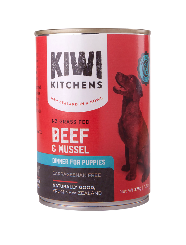 KIWI KITCHENS PUPPY BEEF & MUSSEL 375G 9PK(OM9)