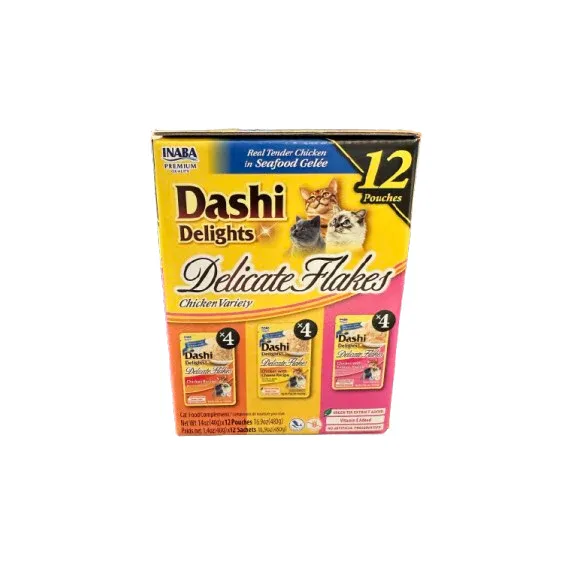 INABA DASHI DELIGHTS DELICATE FLAKES CHICKEN VARIETY 12PK