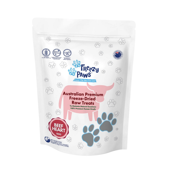 FREEZY PAWS FREEZE DRIED BEEF HEART TREATS 100G