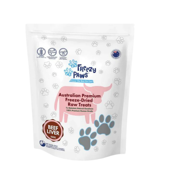 FREEZY PAWS FREEZE DRIED BEEF LIVER TREATS 100G