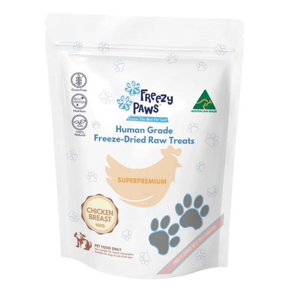 FREEZY PAWS FREEZE DRIED CHICKEN BREAST TREATS 100G