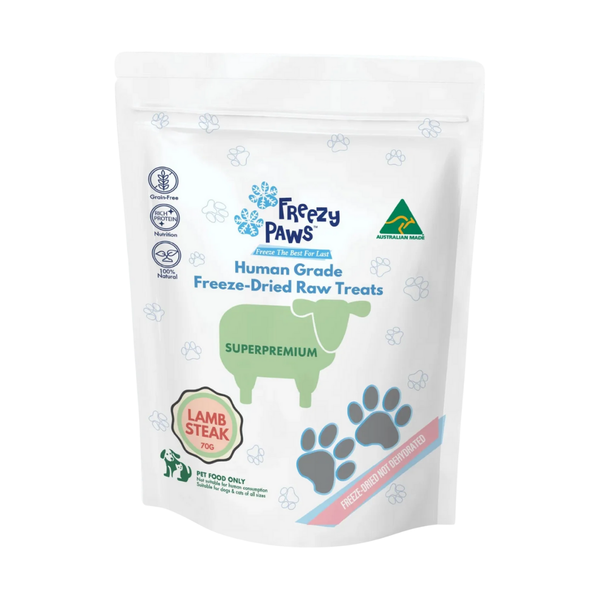 FREEZY PAWS FREEZE DRIED LAMB STEAK TREATS 70G