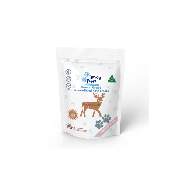 FREEZY PAWS VENISON STEAK RAW TREATS FOR CAT & DOG 70G