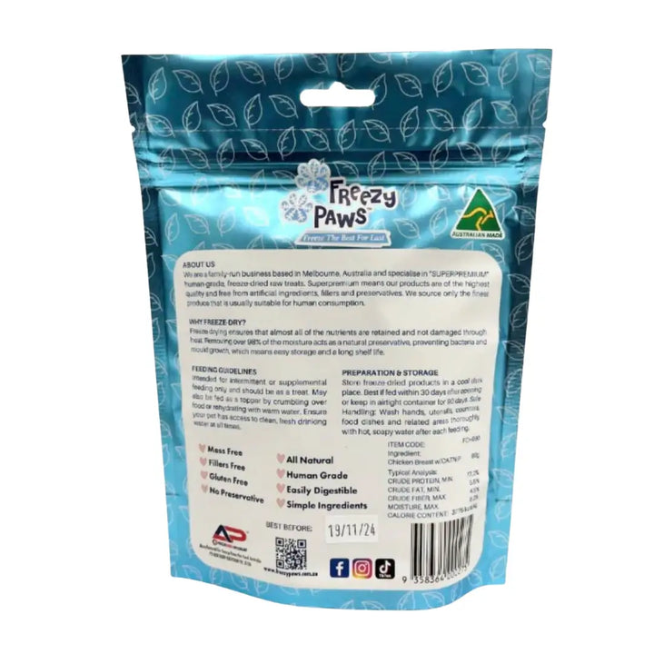 Freezy Paws Chicken Breast W Catnip Training Treats 80g back