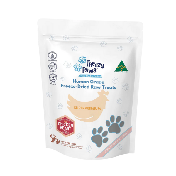 Freezy Paws Freeze-Dried Chicken Heart & Salmon Treats 100g