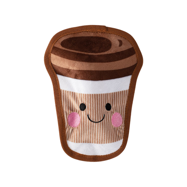 FRINGE STUDIO HAPPY COFFEE PLUSH DOG TOY