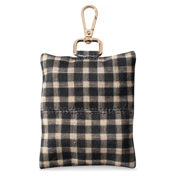FRINGE STUDIO CANVAS WASTE BAG DISPENSER - BLACK GINGHAM