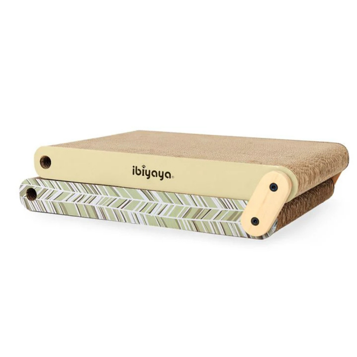 Ibiyaya Fold-Out Cardboard Scratcher - Sage Green