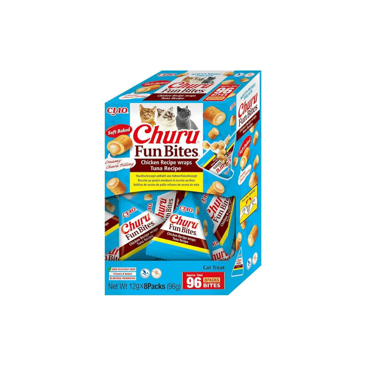 INABA CAT CHURU FUN BITE CHKN WRAP CHICKEN 36G 6PK(OM6)