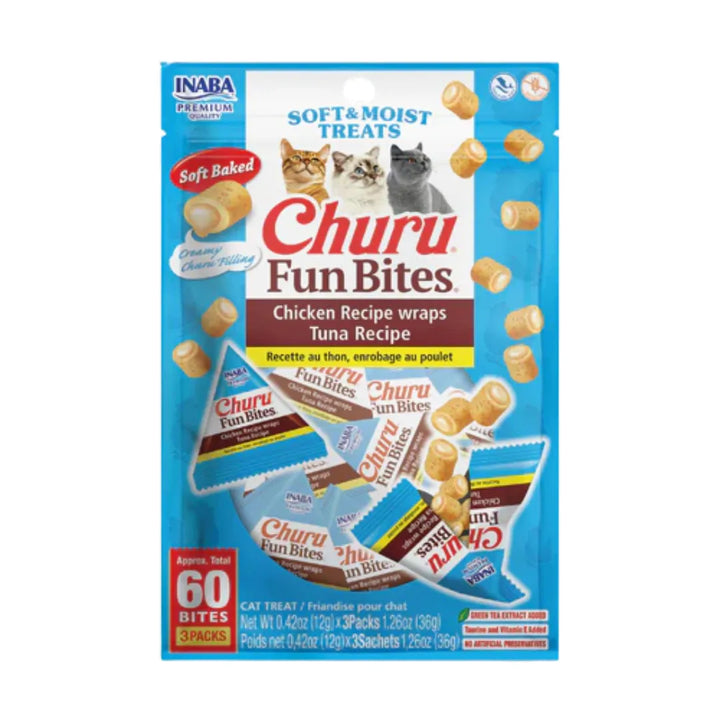 INABA CAT CHURU FUN BITE CHKN WRAP CHICKEN 36G