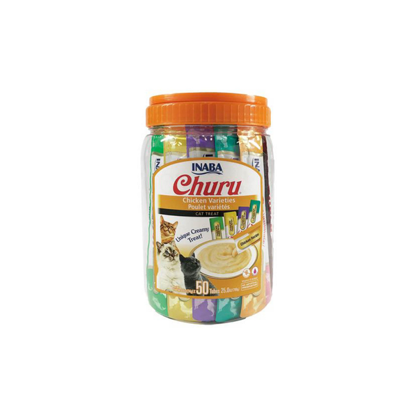 INABA CAT CHURU PUREE CHICKEN VARIETIES 50PK BOX