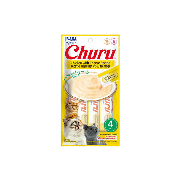INABA CAT CHURU PUREE CHICKEN WITH CHEESE 56G 6PK(OM6)