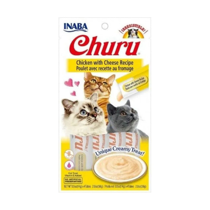 INABA CAT CHURU PUREE CHICKEN WITH CHEESE 56G 6PK(OM6) 