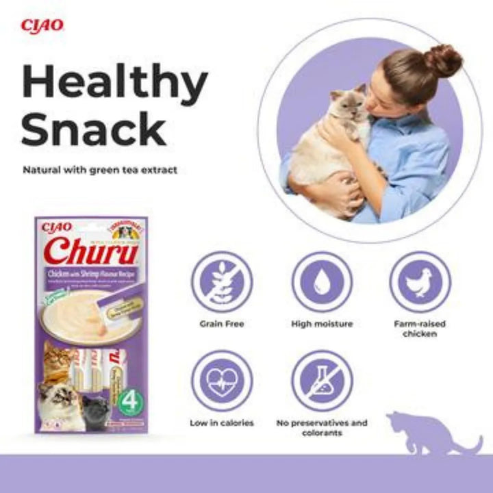 INABA CAT CHURU PUREE CHICKEN WITH SHRIMP 56G