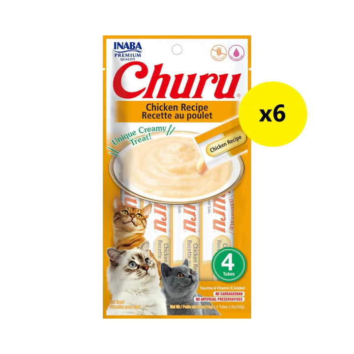 INABA CAT CHURU PUREE KITTEN CHICKEN 56G 6PK