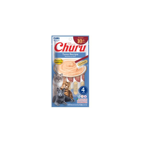 INABA CAT CHURU PUREE SENIOR 10+ TUNA 56G 6PK (OM6)