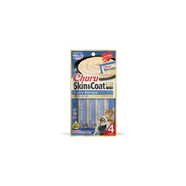 INABA CAT CHURU PUREE SKIN & COAT TUNA 56G 6PK (OM6)