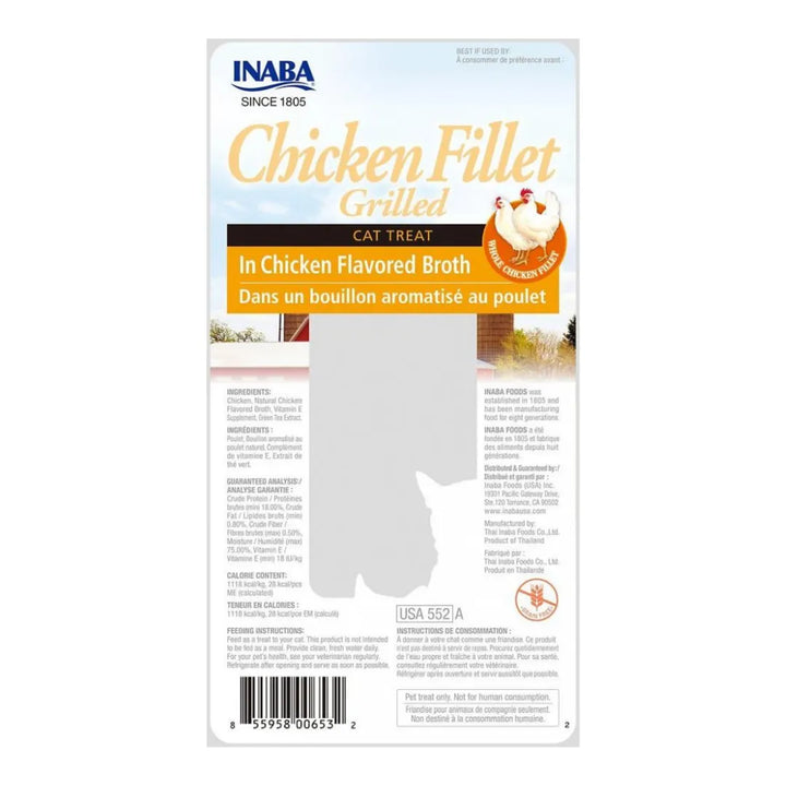 INABA CAT GRILLED CHKN FILLET IN CHICKEN BROTH 15G 6PK (OM6) back