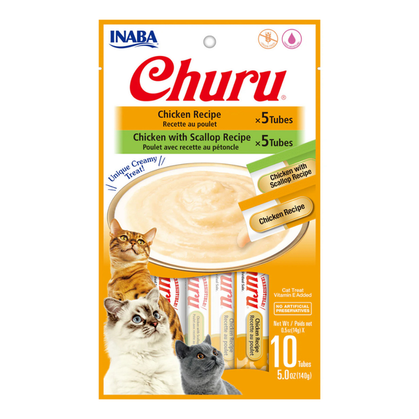 INABA CAT CHURU PUREE CHICKEN VARIETIES 10PK