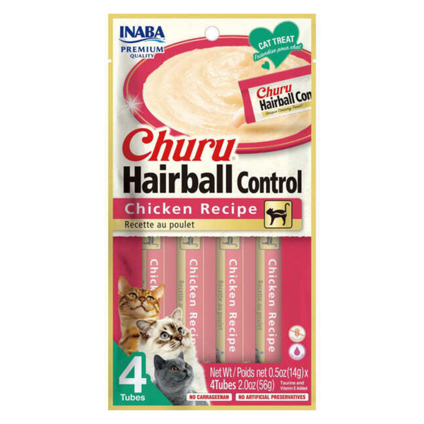 Inaba Cat Churu Puree Hairball Control Chicken 56g 6pk (OM6)