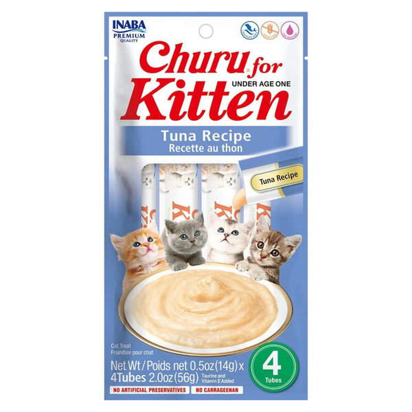 INABA CAT CHURU PUREE KITTEN TUNA 56G 6PK (OM6)
