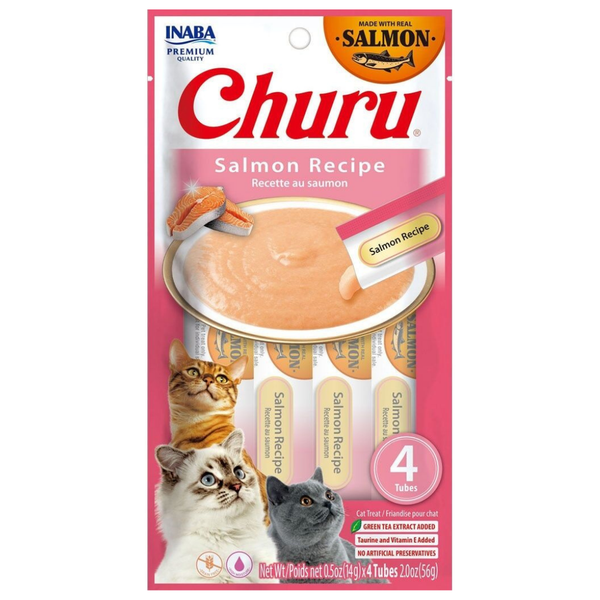 INABA CAT CHURU PUREE SALMON 56G 6PK (OM6)