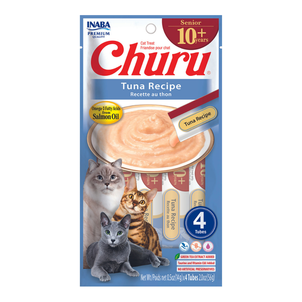 Inaba Cat Churu Puree Senior 10+ Tuna 56g 6pk (om6)