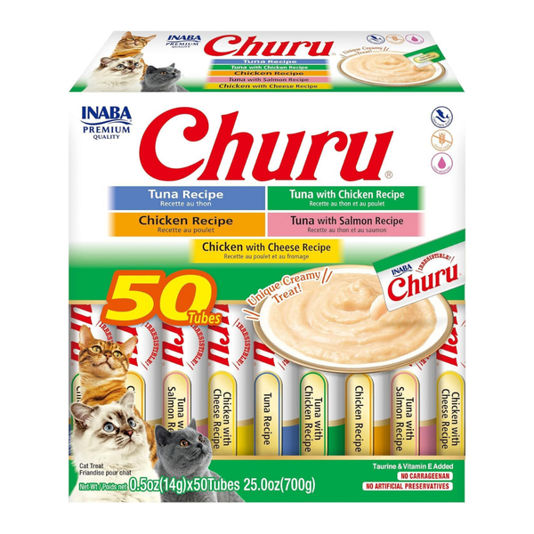 Inaba Cat Churu Puree Tuna Chicken Varieties 50Pk Box