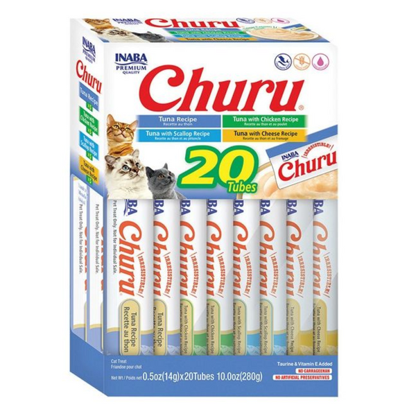 INABA CAT CHURU PUREE TUNA VARIETIES 20PK BOX